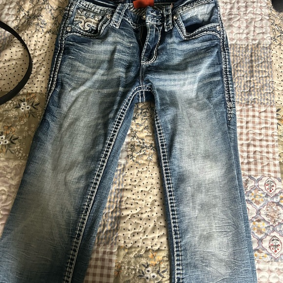 Rock Revival Faded Blue Flare Jeans - Picture 5 of 10